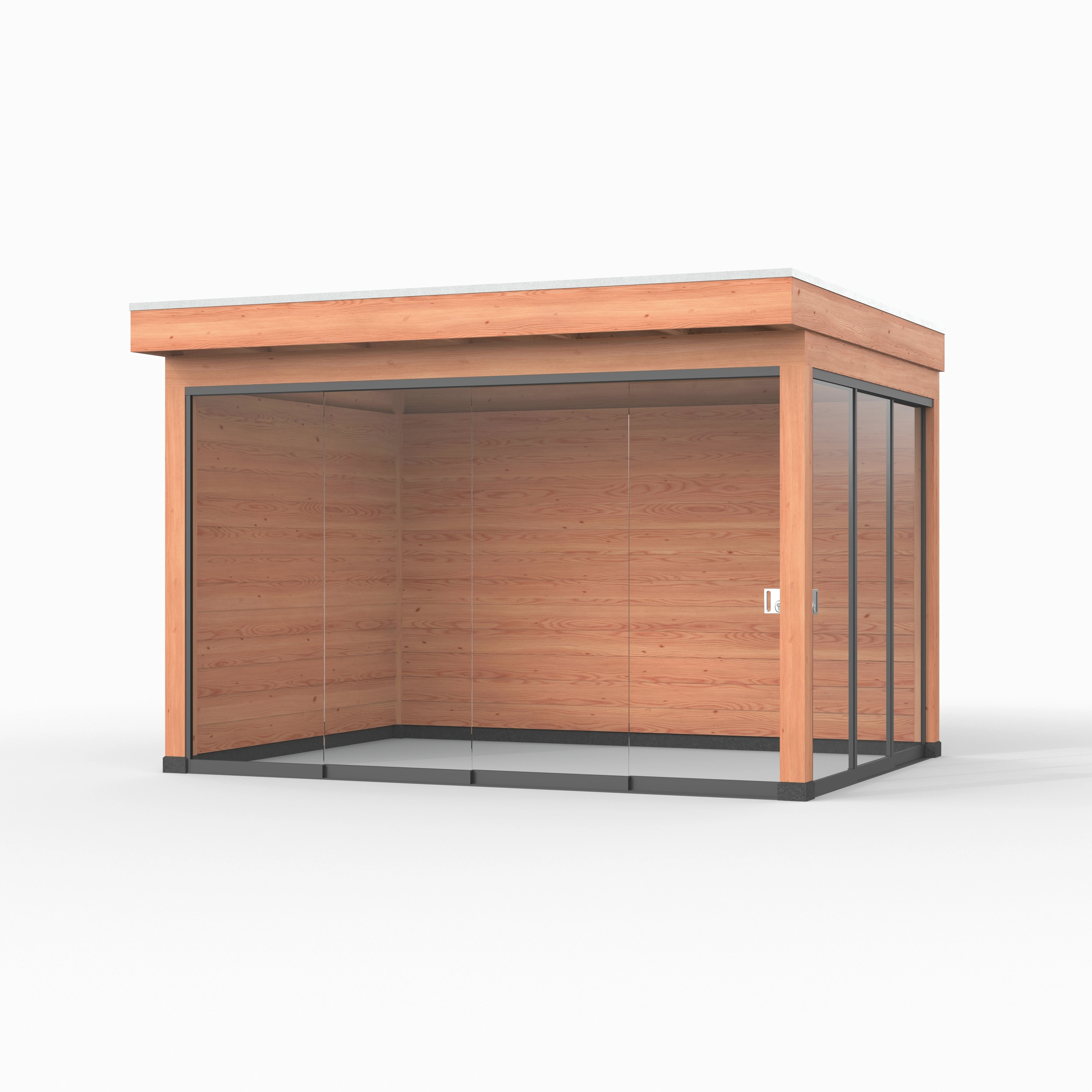 Douglas overkapping, 400 x 300, met achterwand en twee zijwanden, Westwood Comfort Green - Afbeelding 6